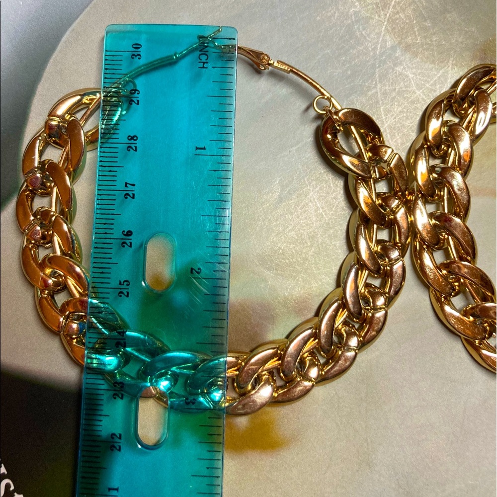 Oversized Large Hoop Earrings Circle  Earrings - Picture 6 of 6